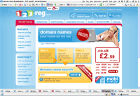 screenshot of 
123-reg website